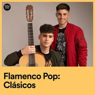 Portada de la lista «Flamenco Pop: Clásicos» de Spotify con Kike & Manu, en la captura que publicó Kike & Manu en Instagram (agosto de 2023)